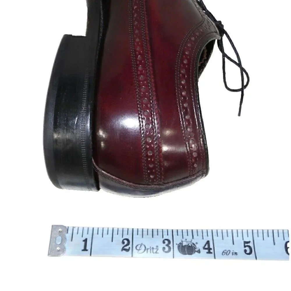 FLORSHEIN red-ish brown patent leather lace up oxford dress shoes men's size 9 D